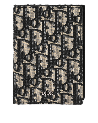 Dior Oblique Passport Cover, £240, Accessories, Beige/Navy, Canvas, Front view